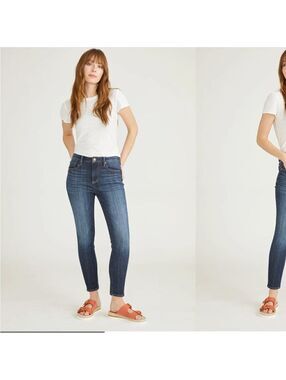 DRIFTWOOD Jackie High Rise Skinny Raw Hem Denim 5 pocket Jeans 25  2 4 stretch